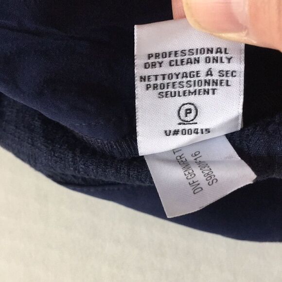 Diane Von Furstenberg Pencil Cigarette Style Navy Pants Sz 8 - Picture 7 of 16